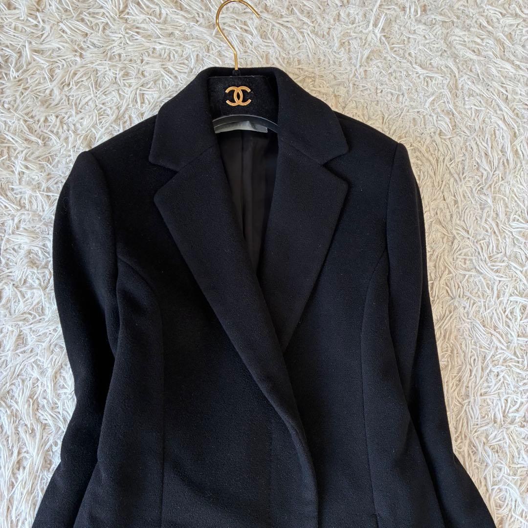 セオリーリュクス カシミヤ100% ロングチェスターコート ブラック