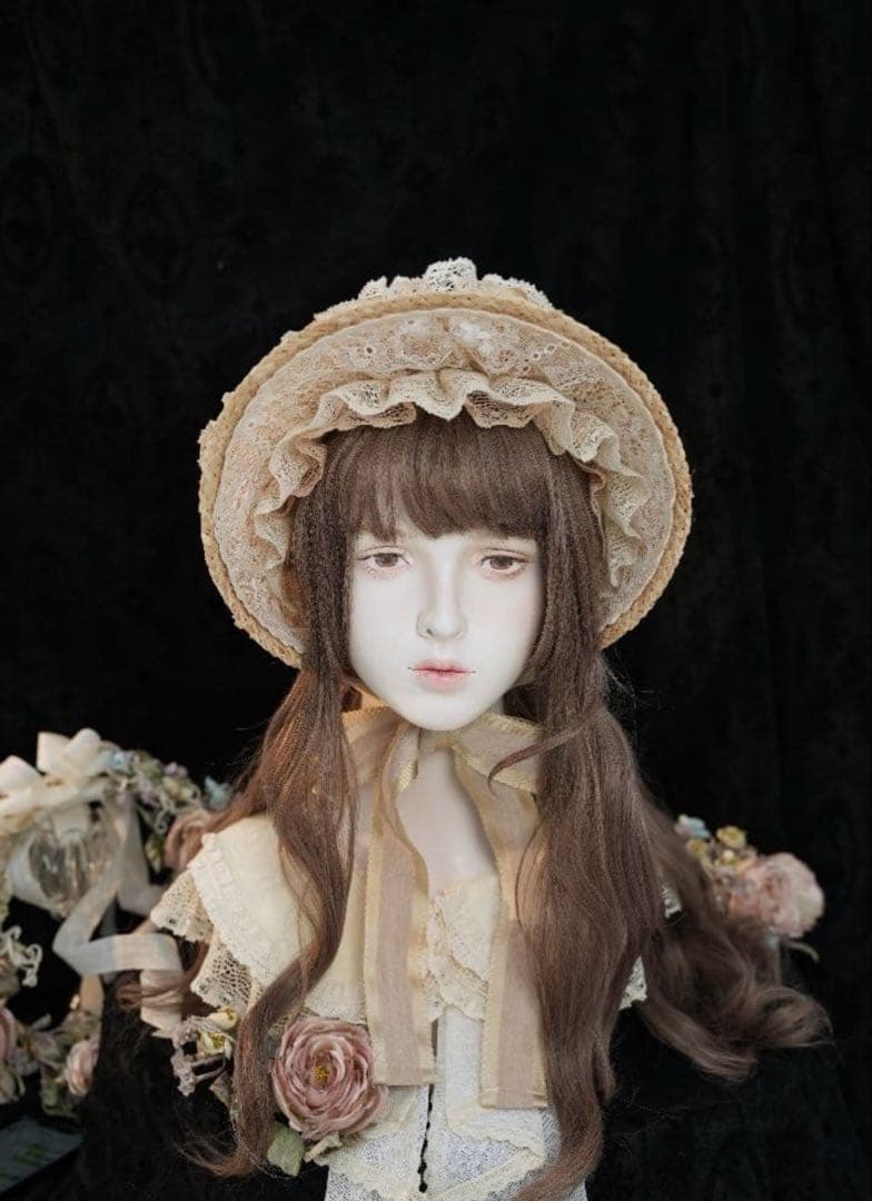 サマーピクニック　麦わらボンネット　星箱works 美品