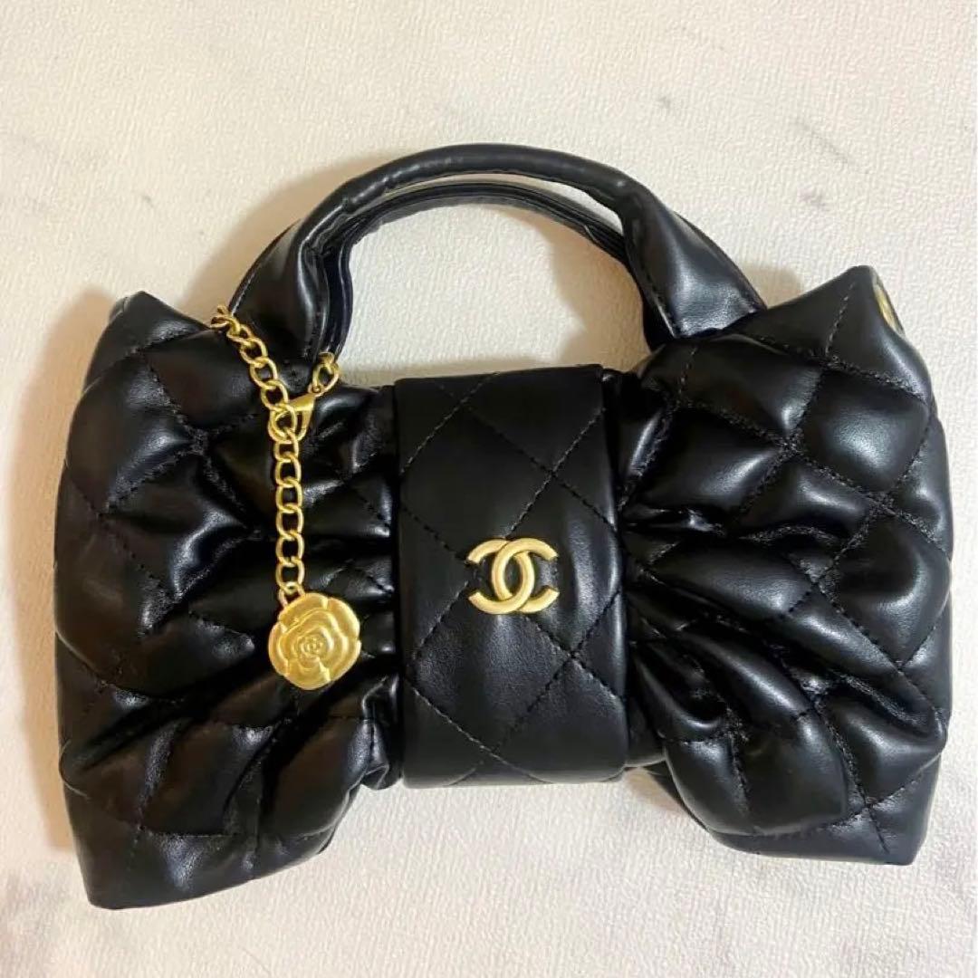 新品！シャネルブラックリボンバック⭐︎ノベルティ