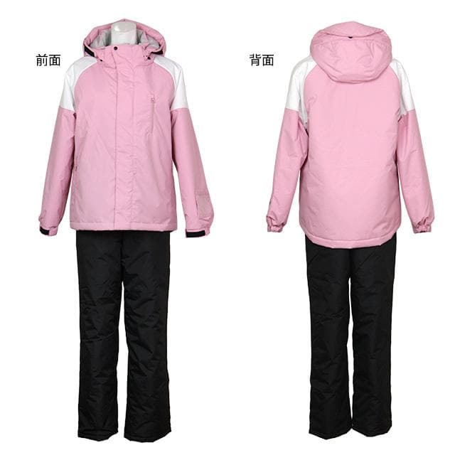 スキーウェア レディース 上下セット 耐水圧5000mm 撥水加工 ピンク LL