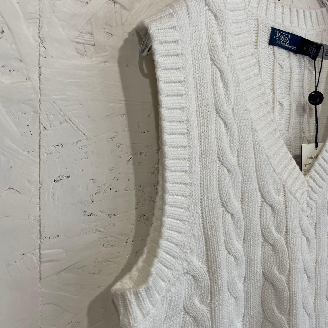 新品未使用タグ付【POLO by Ralph Lauren】ケーブルニットベスト