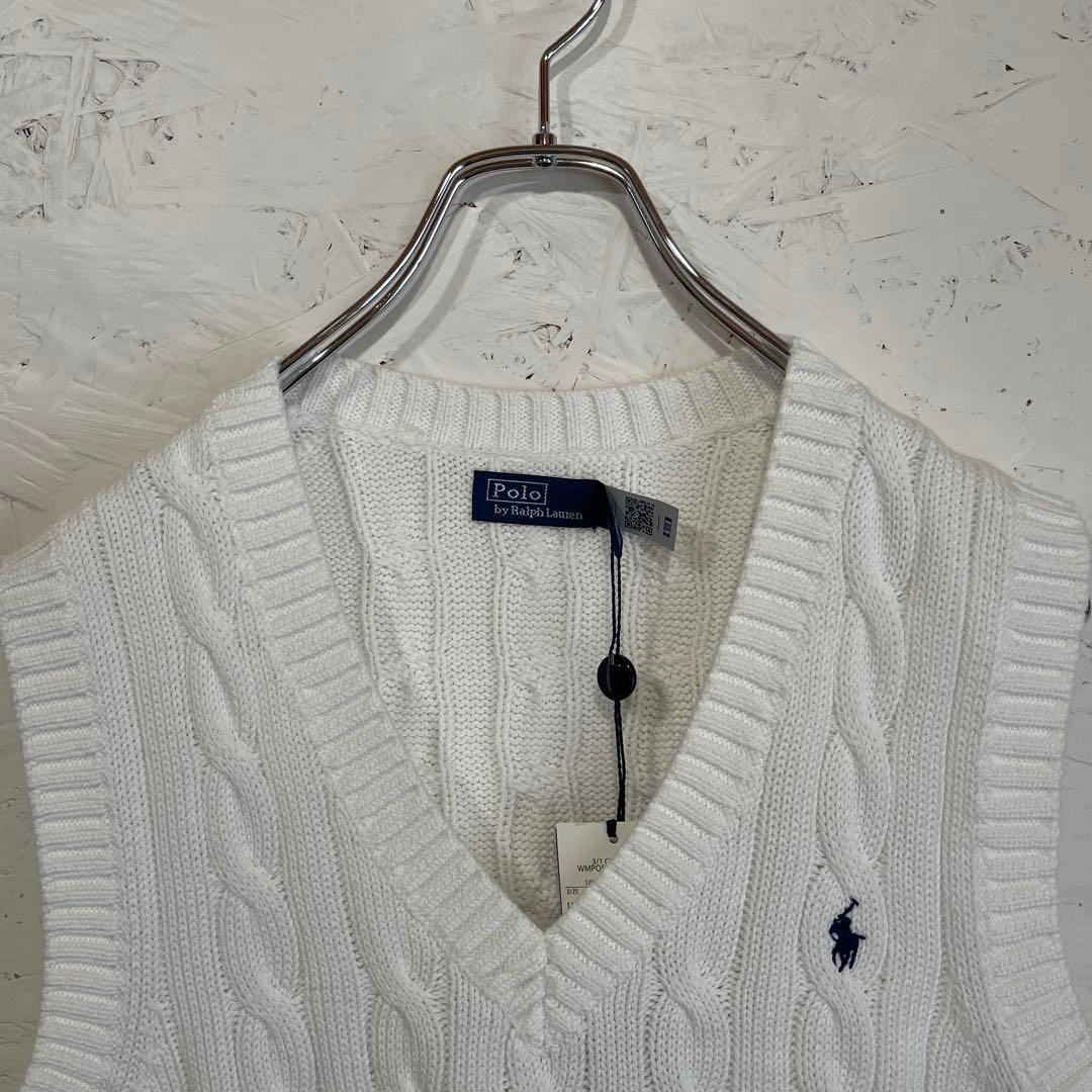 新品未使用タグ付【POLO by Ralph Lauren】ケーブルニットベスト