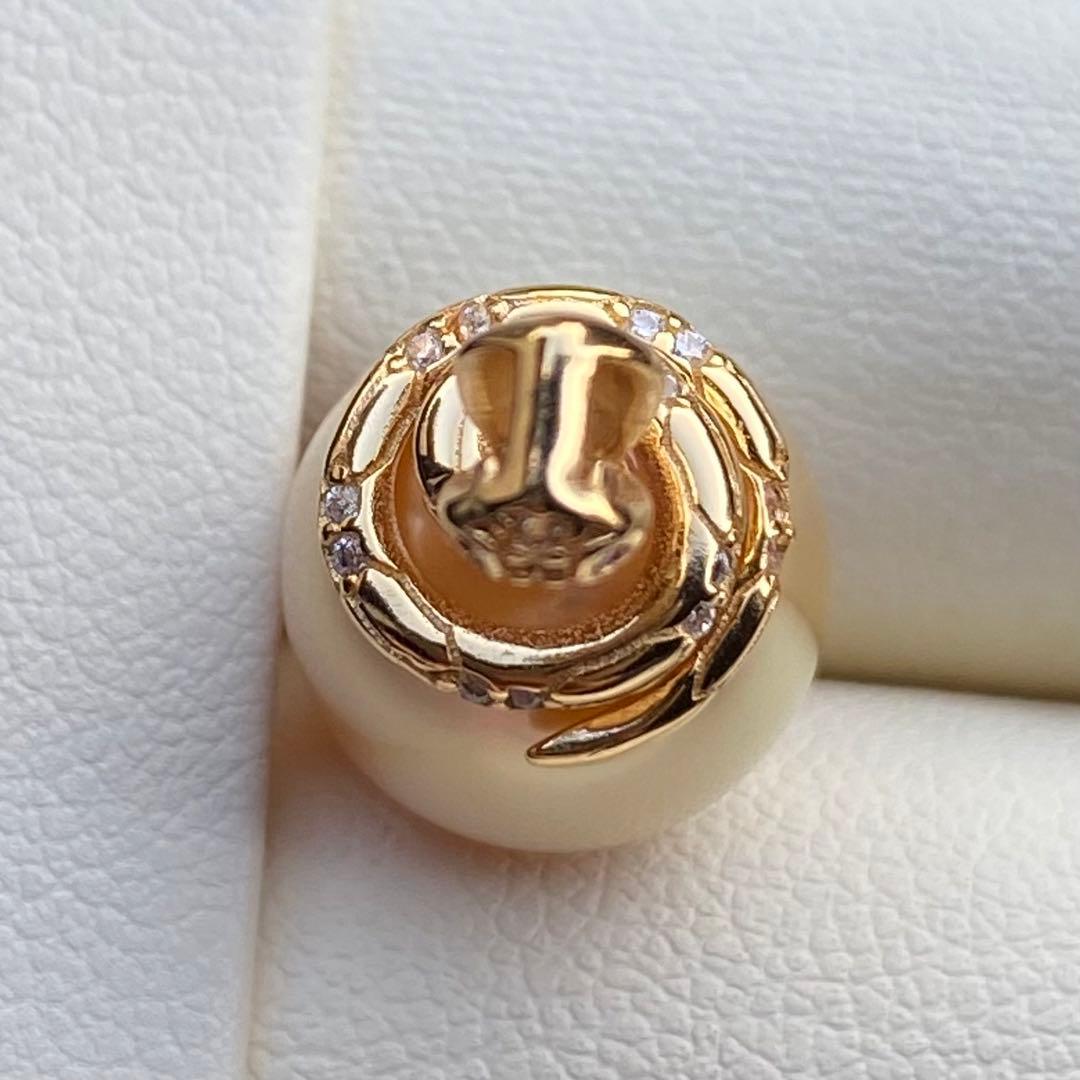 本真珠　南洋白蝶真珠ネックレストップ　13.5*12mmゴールドPT920