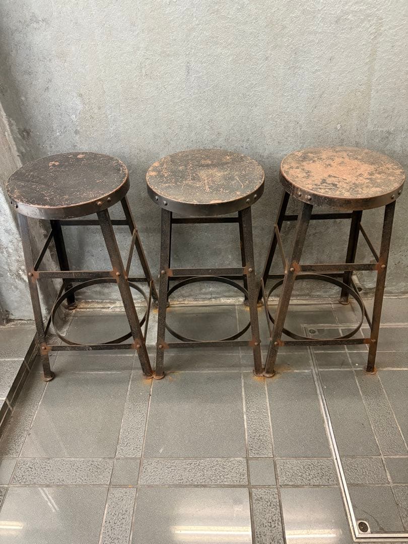 専用 3脚セット 引取限定 FLYMEe購入 アイアン製インダストリアルスツール