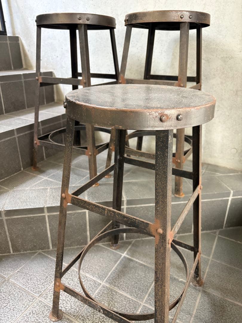 専用 3脚セット 引取限定 FLYMEe購入 アイアン製インダストリアルスツール