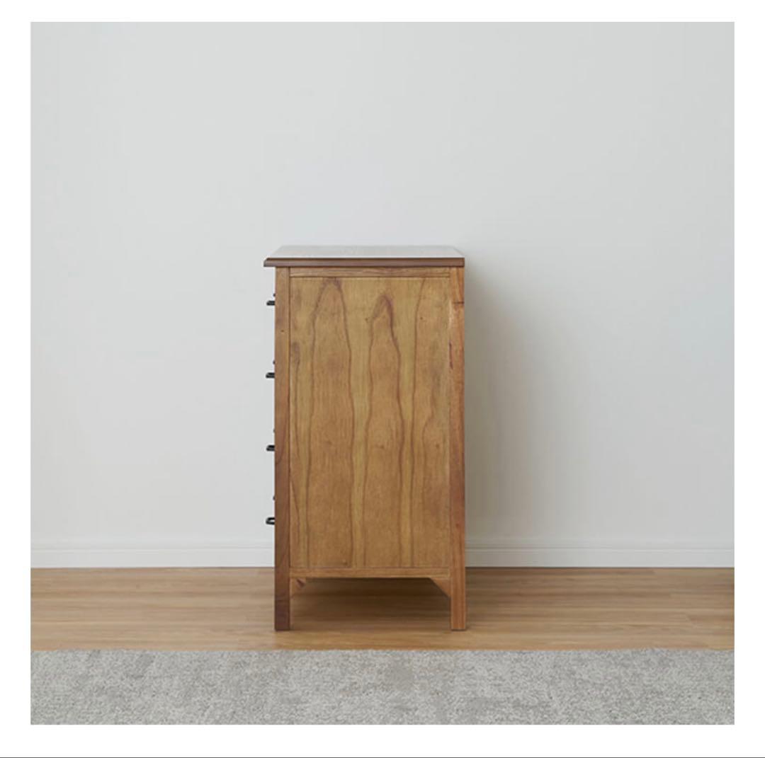 【本日限定価格】LOWYA 天然木 アンティーク風チェスト