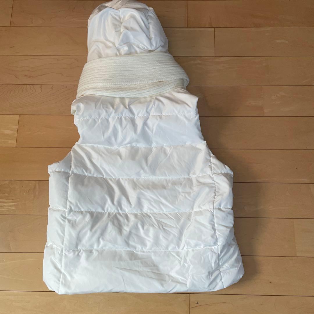 新品未使用！タグ付き　アンコキーヌ　ニット使いダウンベスト　ホワイト　LL