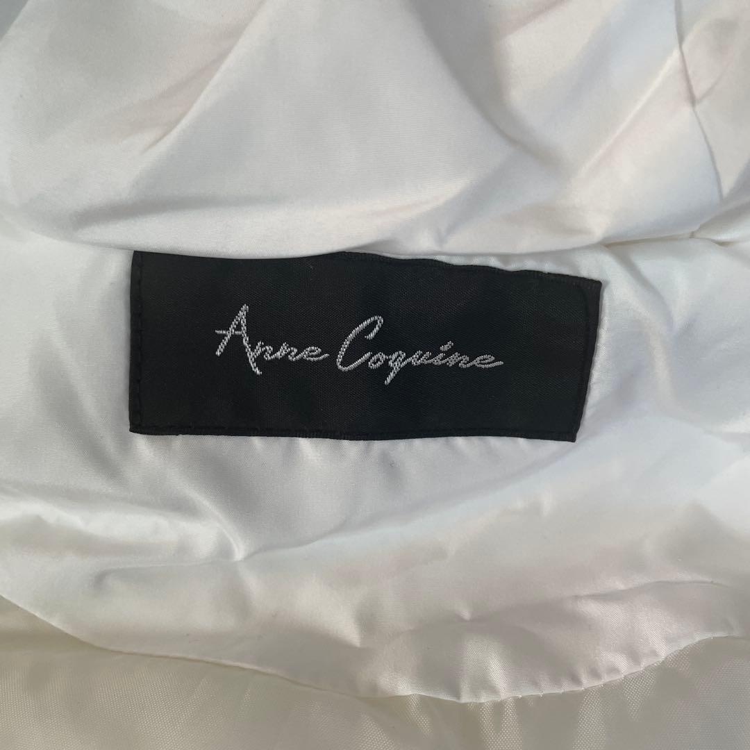 新品未使用！タグ付き　アンコキーヌ　ニット使いダウンベスト　ホワイト　LL