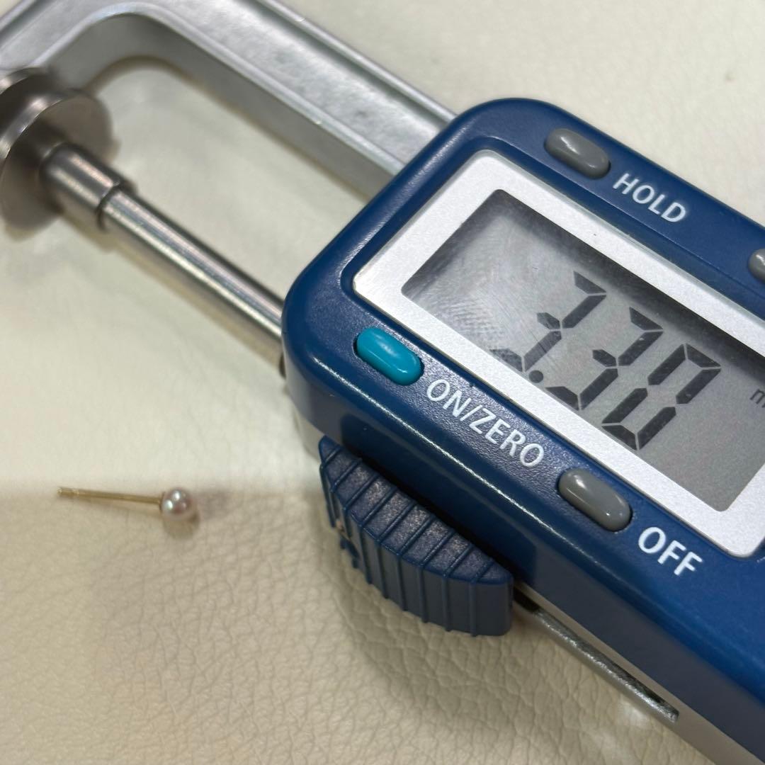 499 パールピアス　あこや真珠　3.2+3.3mm K18YG