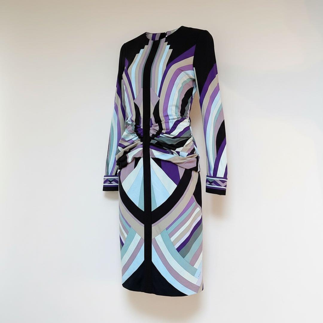 jmgdta 様 レオナールパリ シルク100% ドレープデザインワンピース