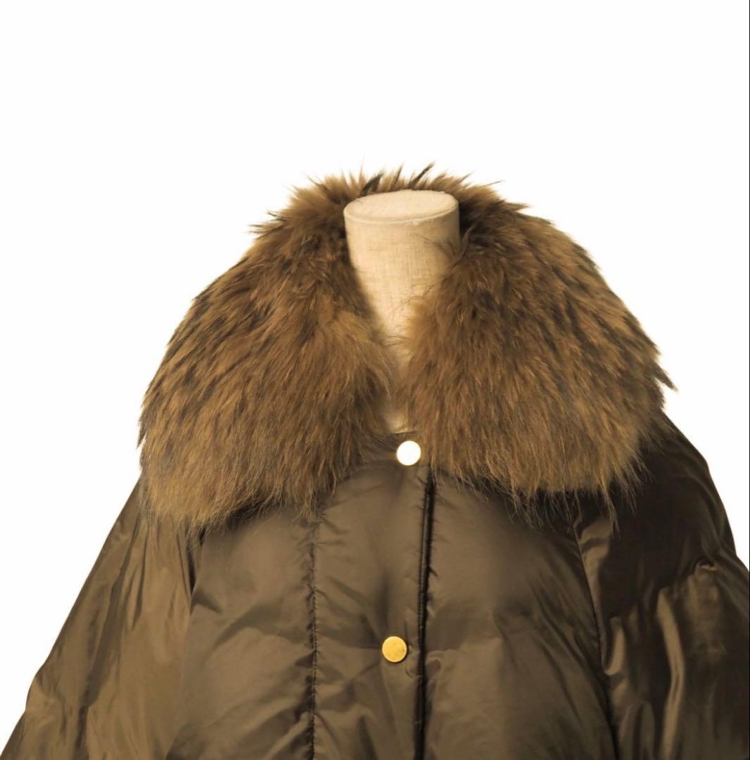 GRACECONTINENTAL ダウン ポンチョ　ラクーンファー　サイズ36