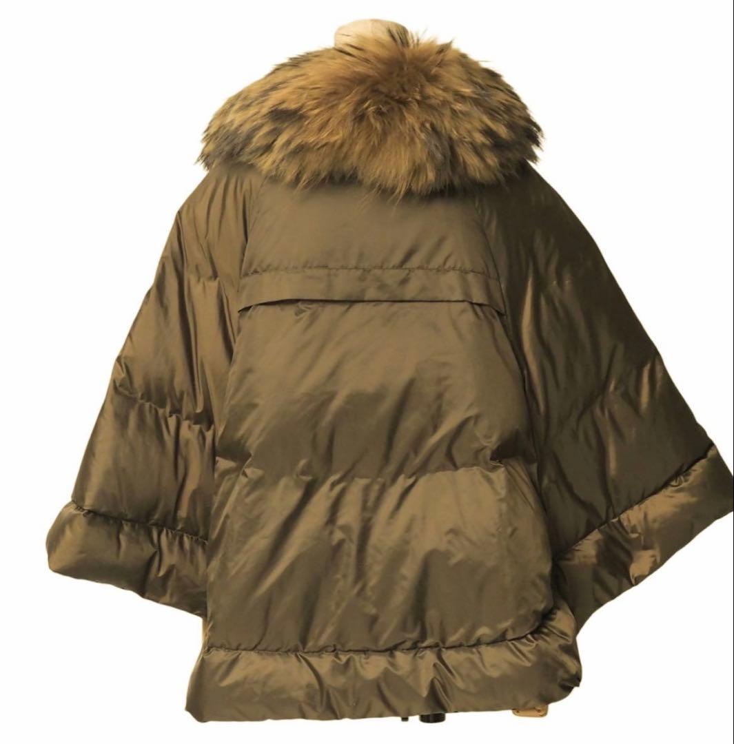 GRACECONTINENTAL ダウン ポンチョ　ラクーンファー　サイズ36