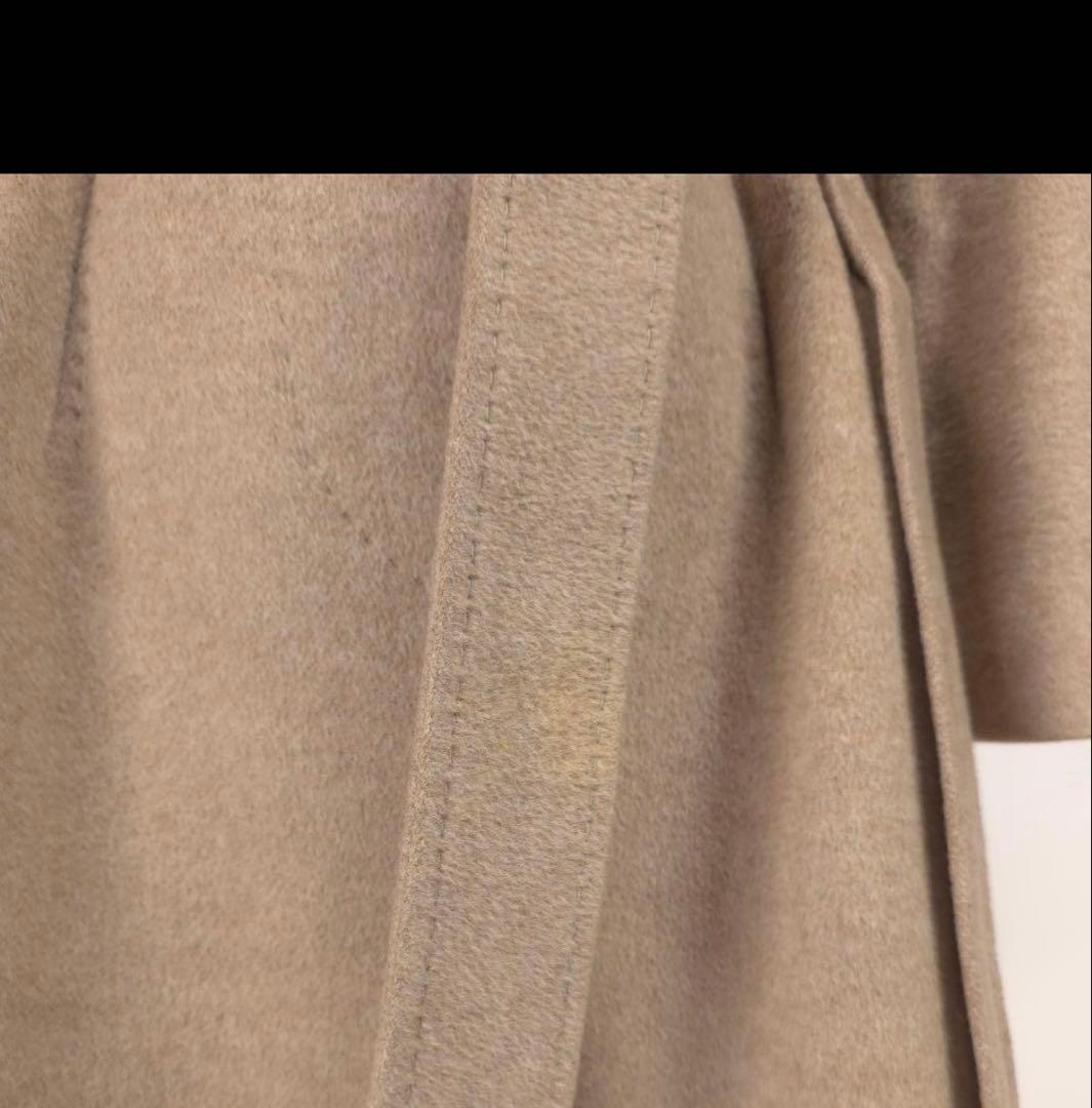 マックスマーラ ウール100% ベルト コート 36 ベージュ Aライン