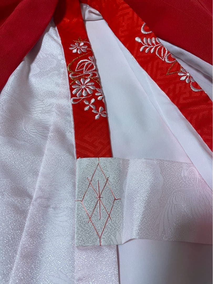 産着　お宮参り　長襦袢付き　正絹　ぼかし　女の子　半襟付き　金彩　辻ヶ花　未使用