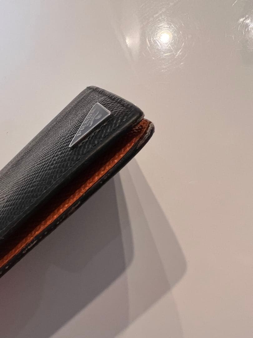 【プラダ】PRADA ブラックレザー マネークリップ