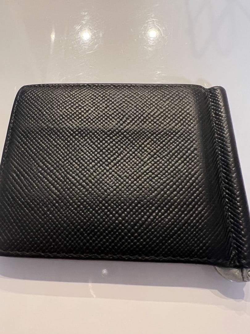 【プラダ】PRADA ブラックレザー マネークリップ