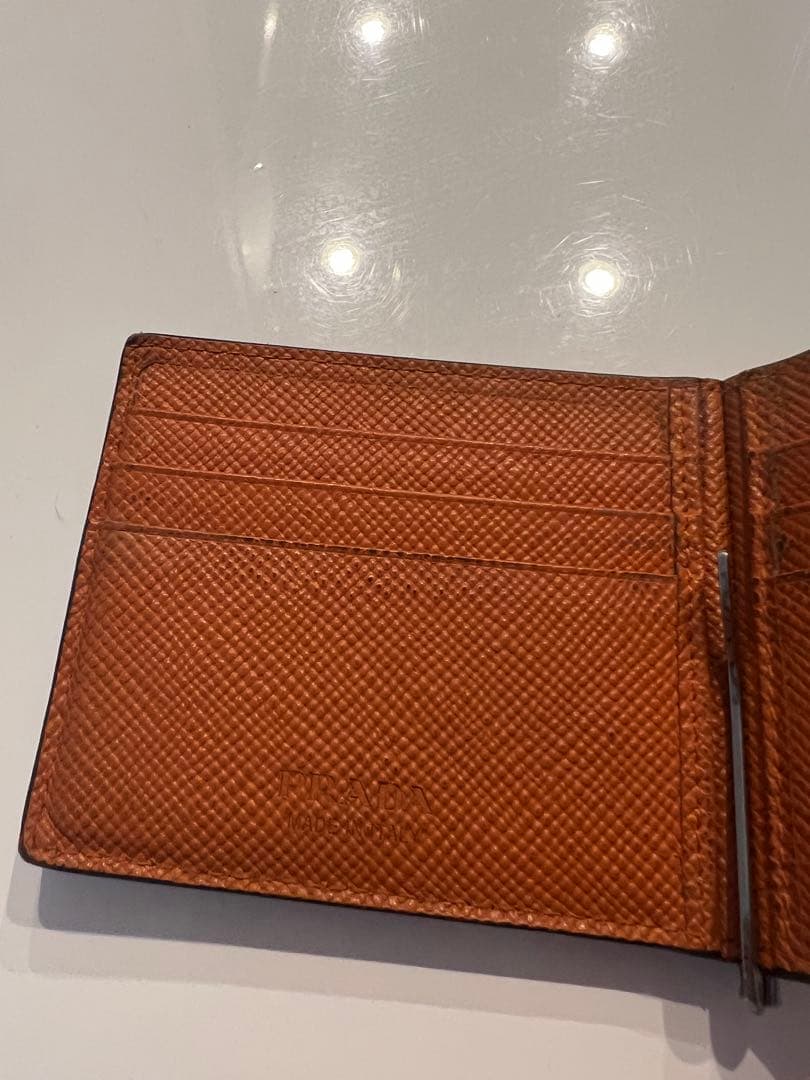 【プラダ】PRADA ブラックレザー マネークリップ