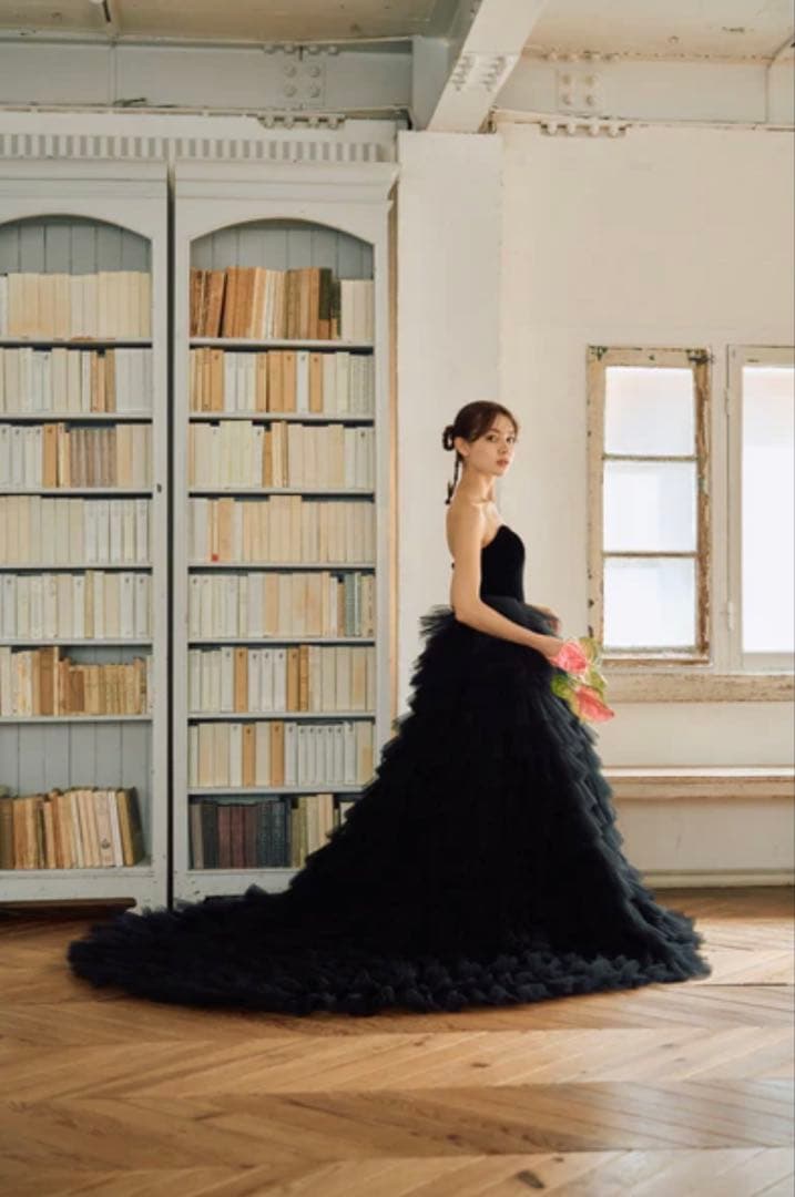 りん様：ドレスプロダクション ベロアチュールティアードドレス W302BK