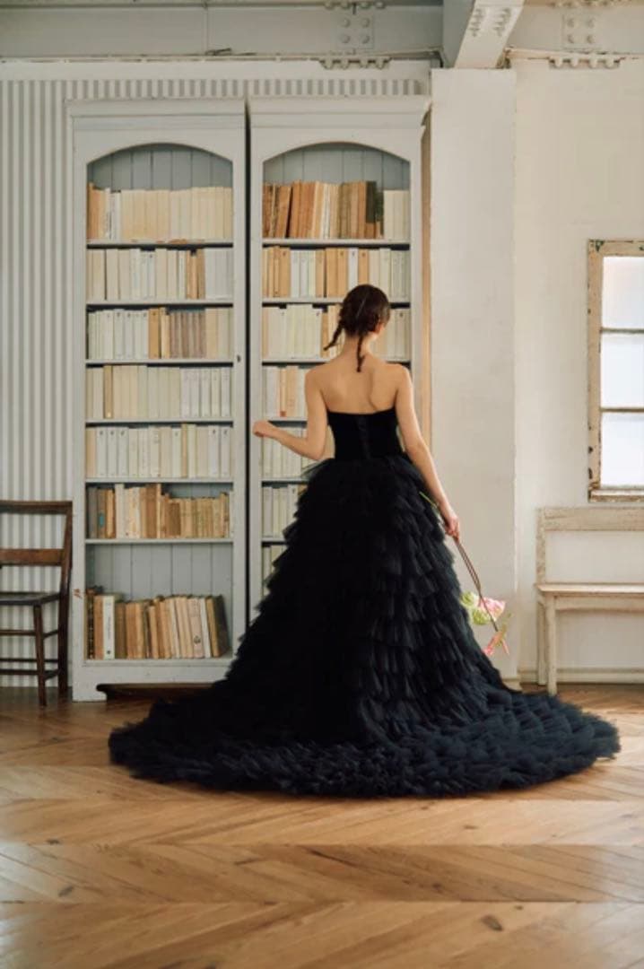 りん様：ドレスプロダクション ベロアチュールティアードドレス W302BK