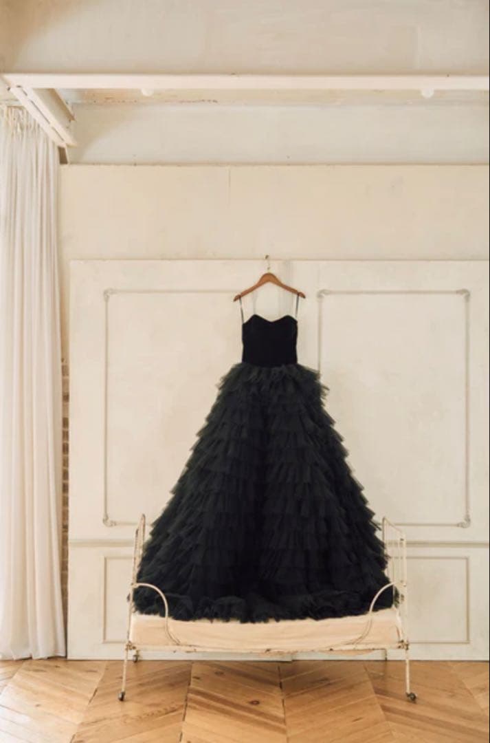 りん様：ドレスプロダクション ベロアチュールティアードドレス W302BK