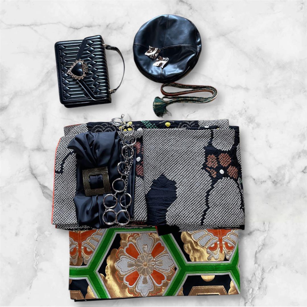 本日限定価格！振袖 フルセット 総絞り 明るい黒地 美品