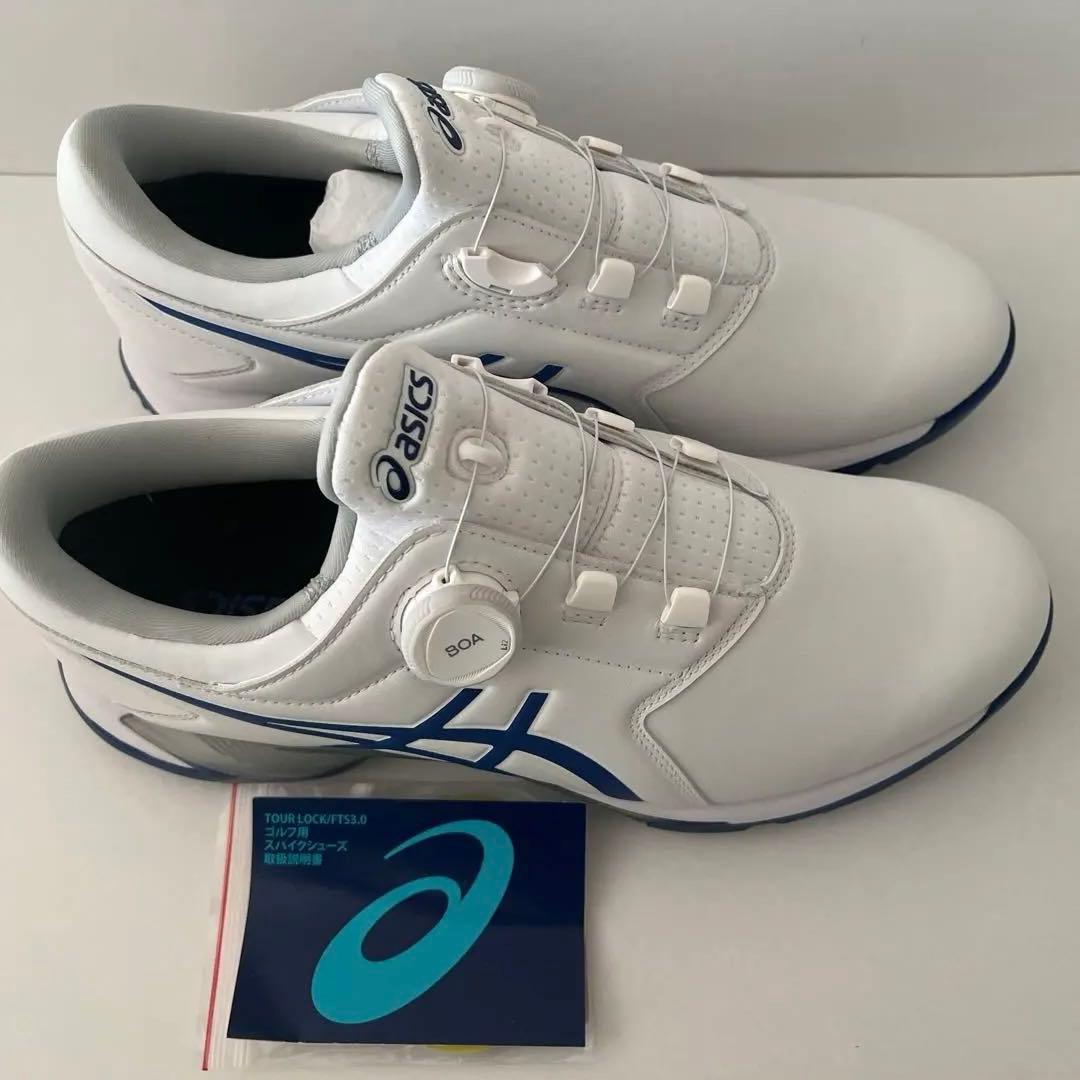 asics 新品未使用　ゴルフシューズ BOAシステム ホワイト/ブルー