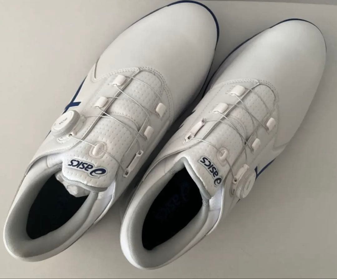 asics 新品未使用　ゴルフシューズ BOAシステム ホワイト/ブルー