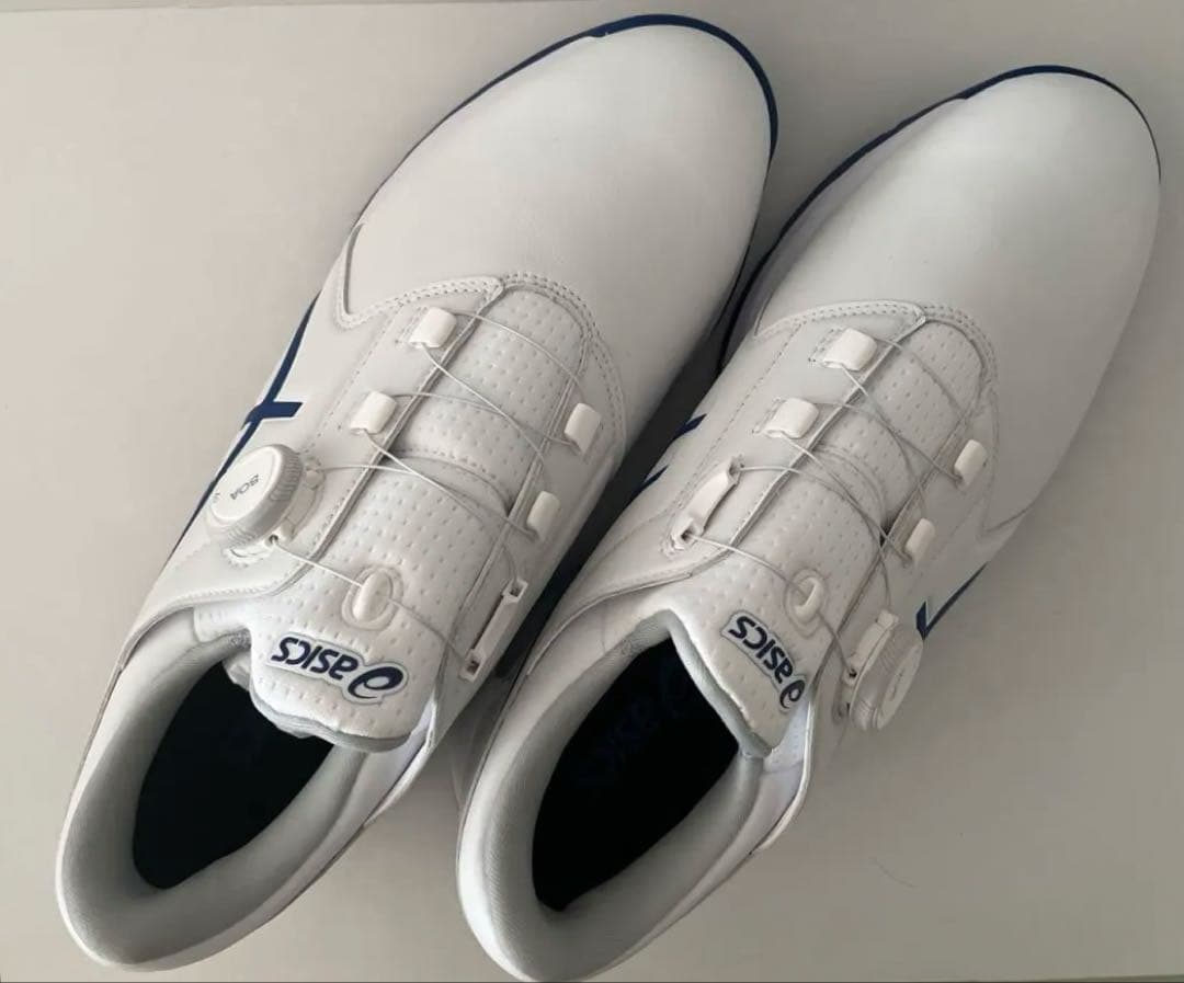 asics 新品未使用　ゴルフシューズ BOAシステム ホワイト/ブルー