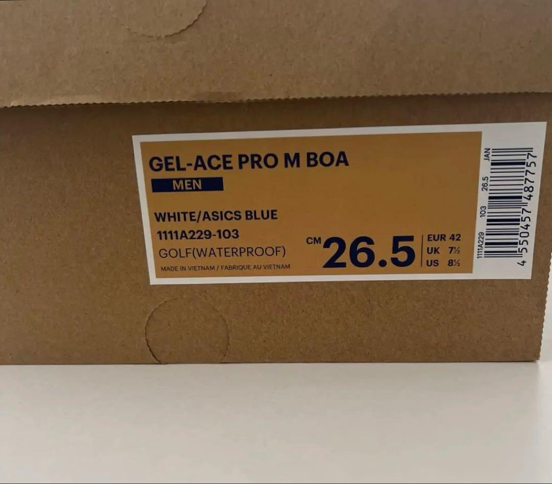 asics 新品未使用　ゴルフシューズ BOAシステム ホワイト/ブルー
