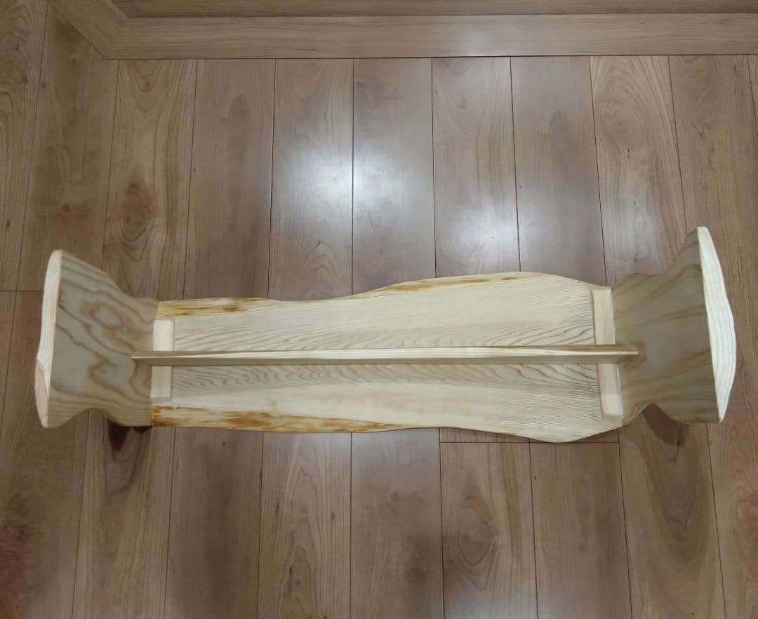 杉のベンチ66　KIZUNA〜❕座面は杉の模様が綺麗、脚は丸太風