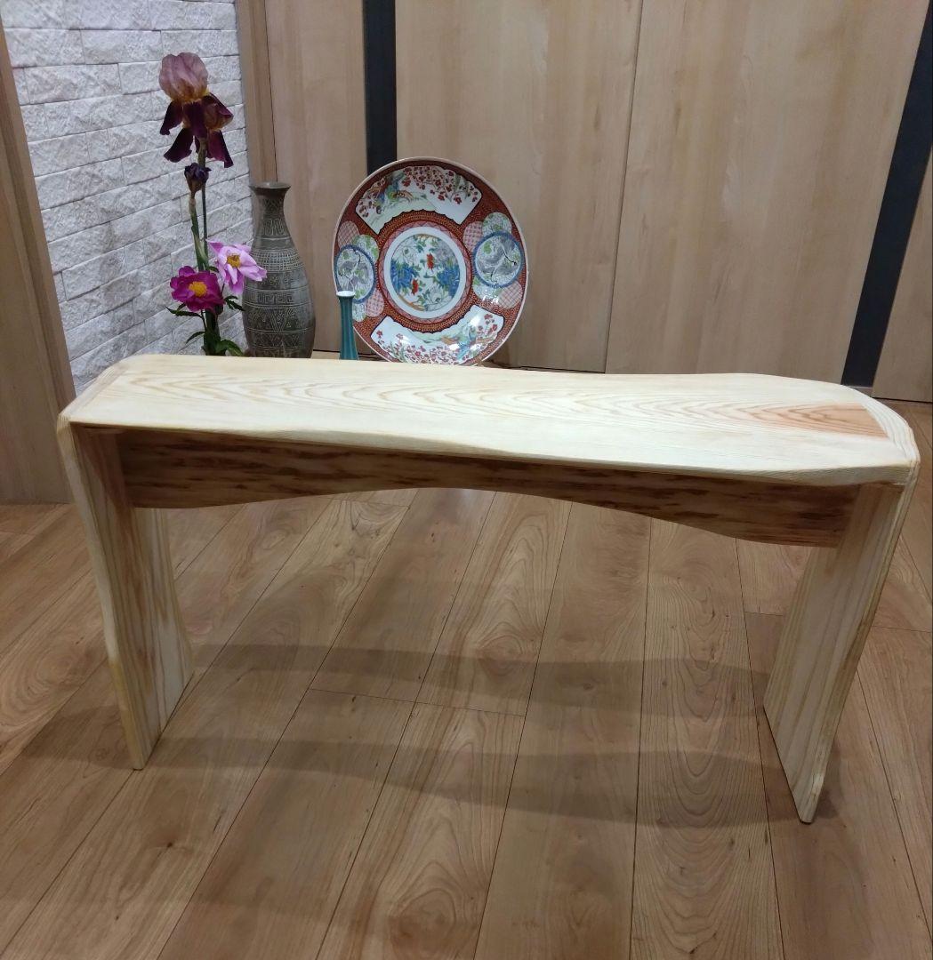 杉のベンチ66　KIZUNA〜❕座面は杉の模様が綺麗、脚は丸太風