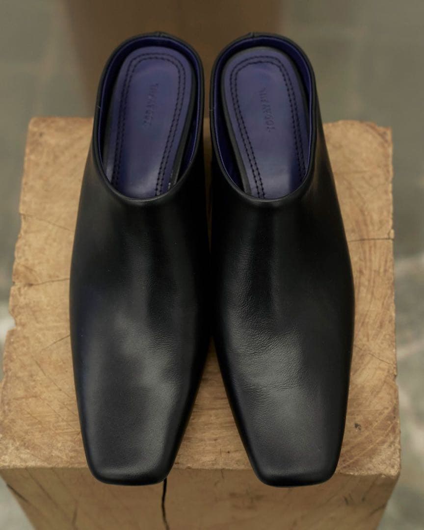 新品未使用_todayful Squaretoe Leather Sabot