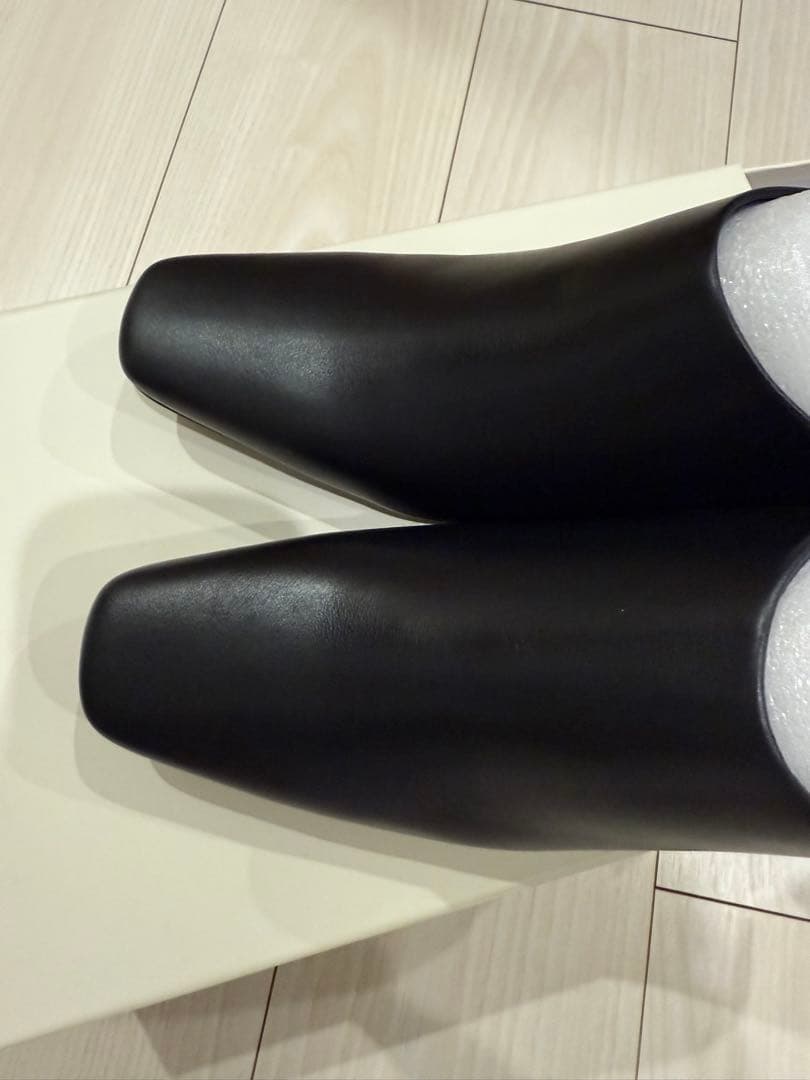 新品未使用_todayful Squaretoe Leather Sabot