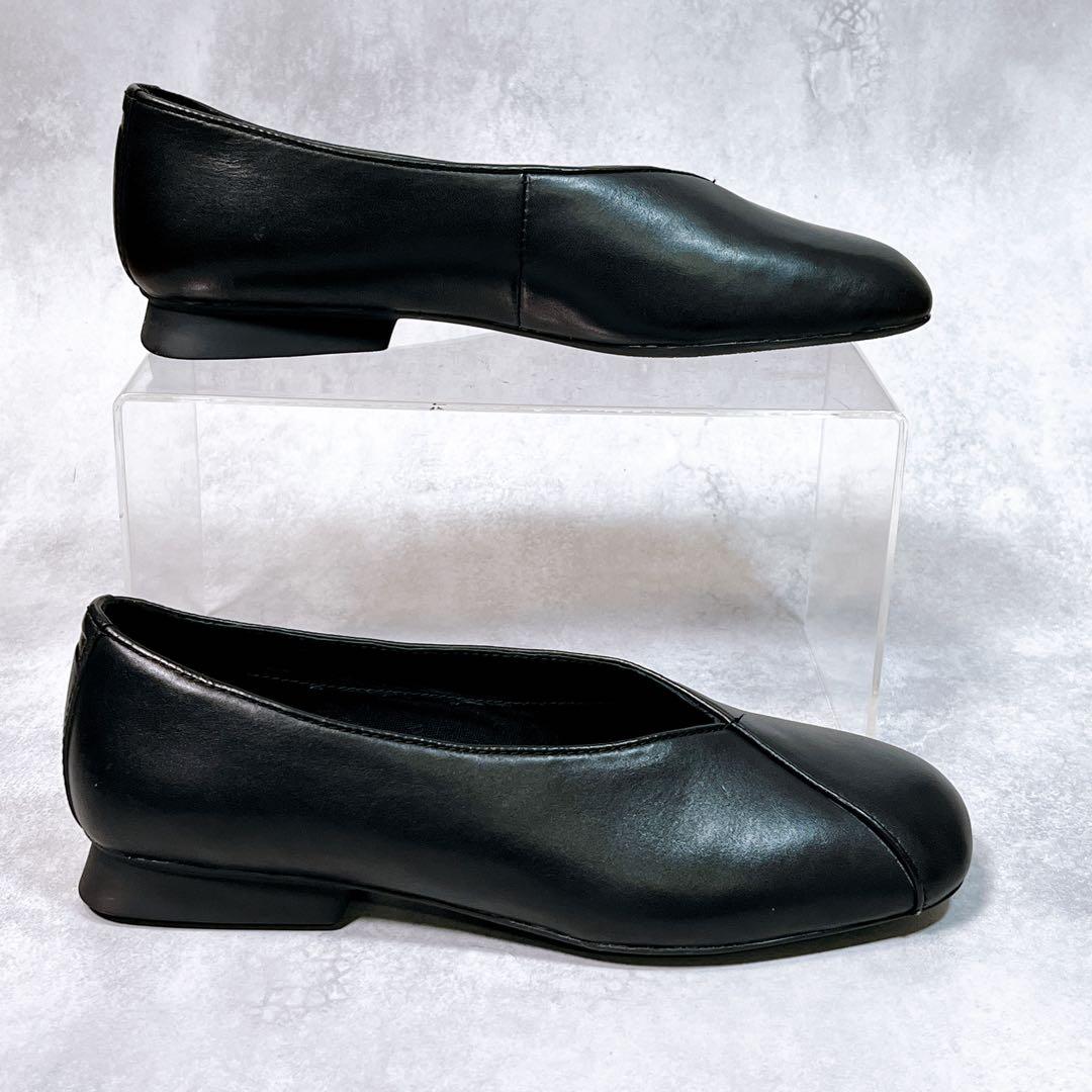 ☆未使用級☆【カンペール 】カシマイラ (36) フラットシューズ　Vカット　黒
