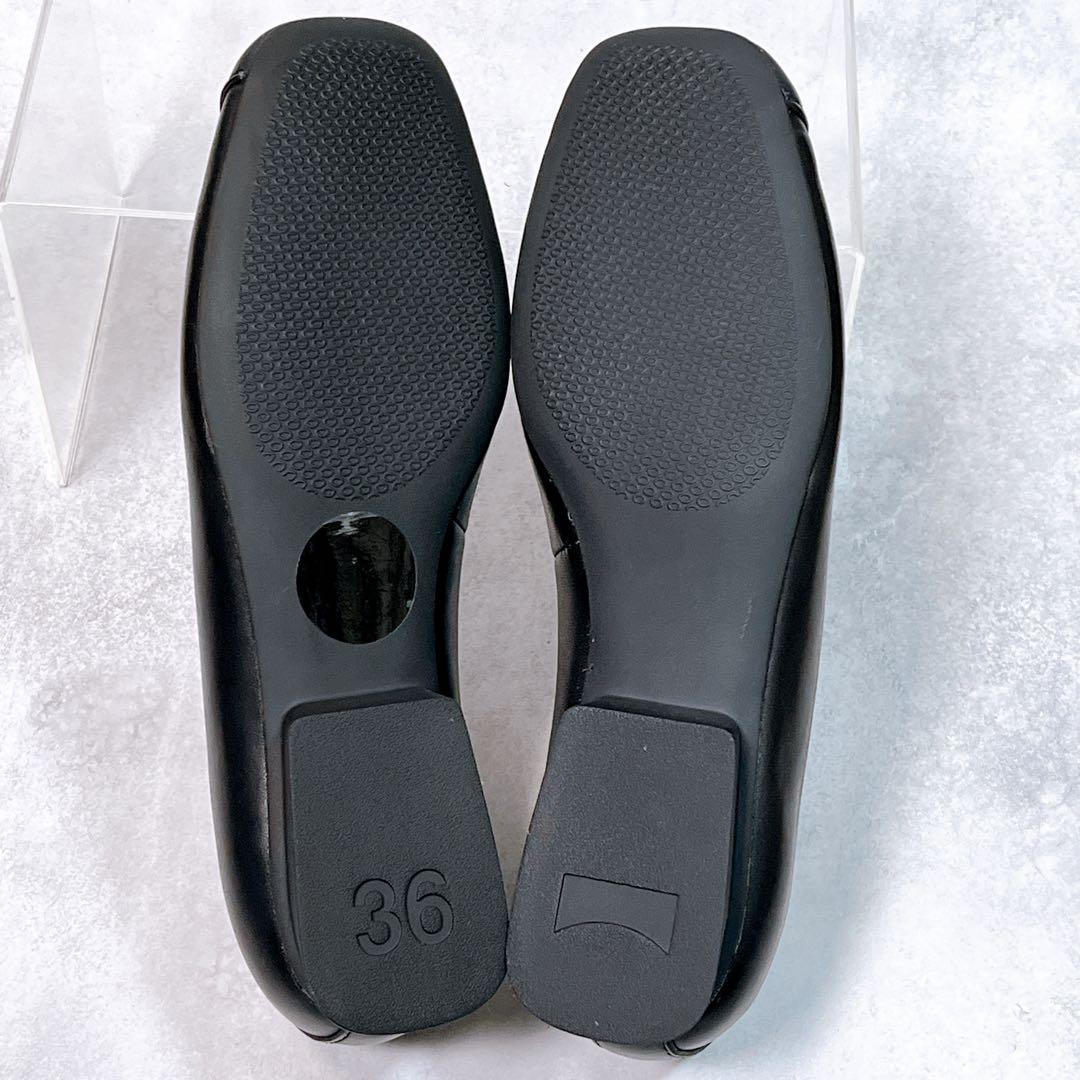 ☆未使用級☆【カンペール 】カシマイラ (36) フラットシューズ　Vカット　黒