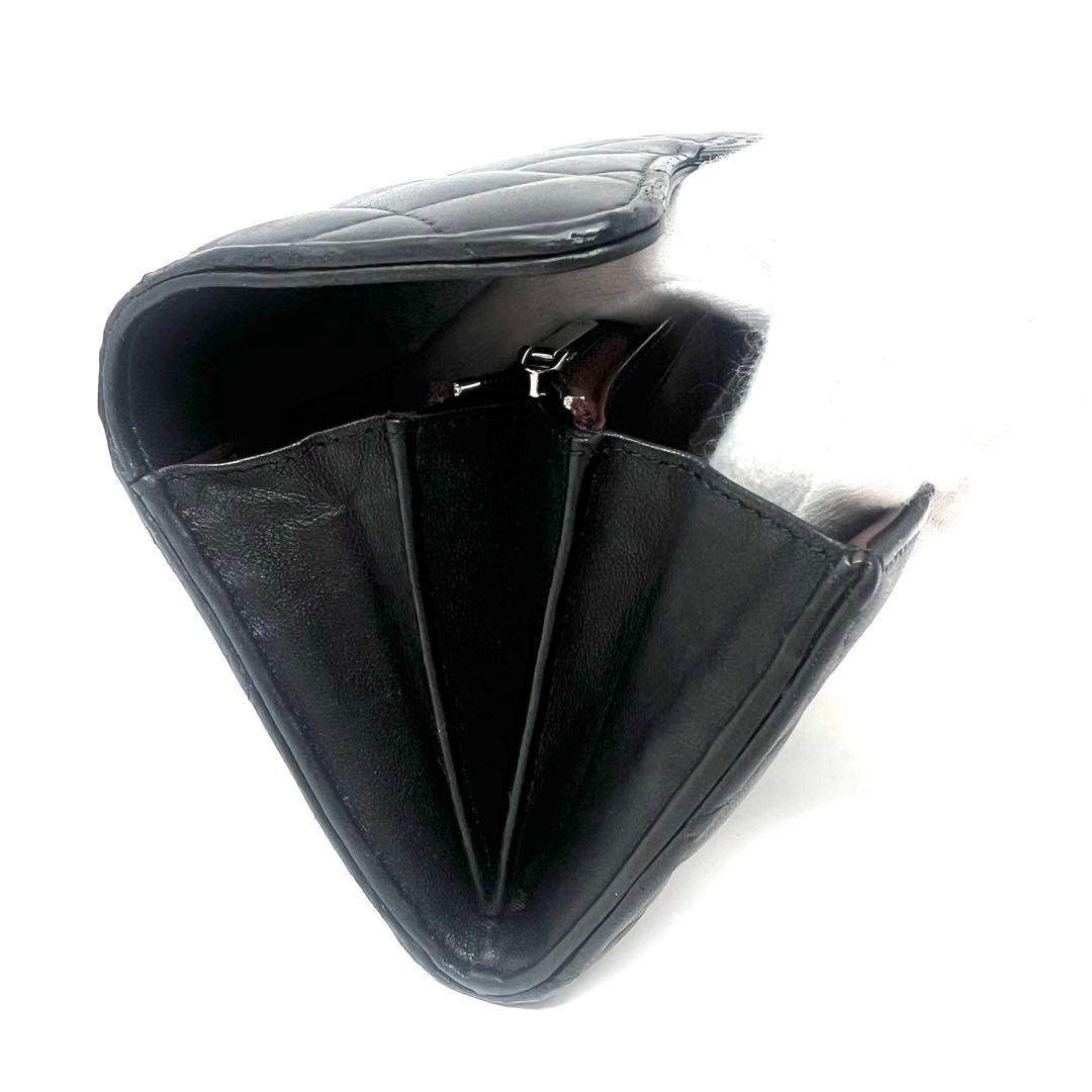 CHANEL シャネル ラムスキン マトラッセ ロングフラップウォレット 長財布