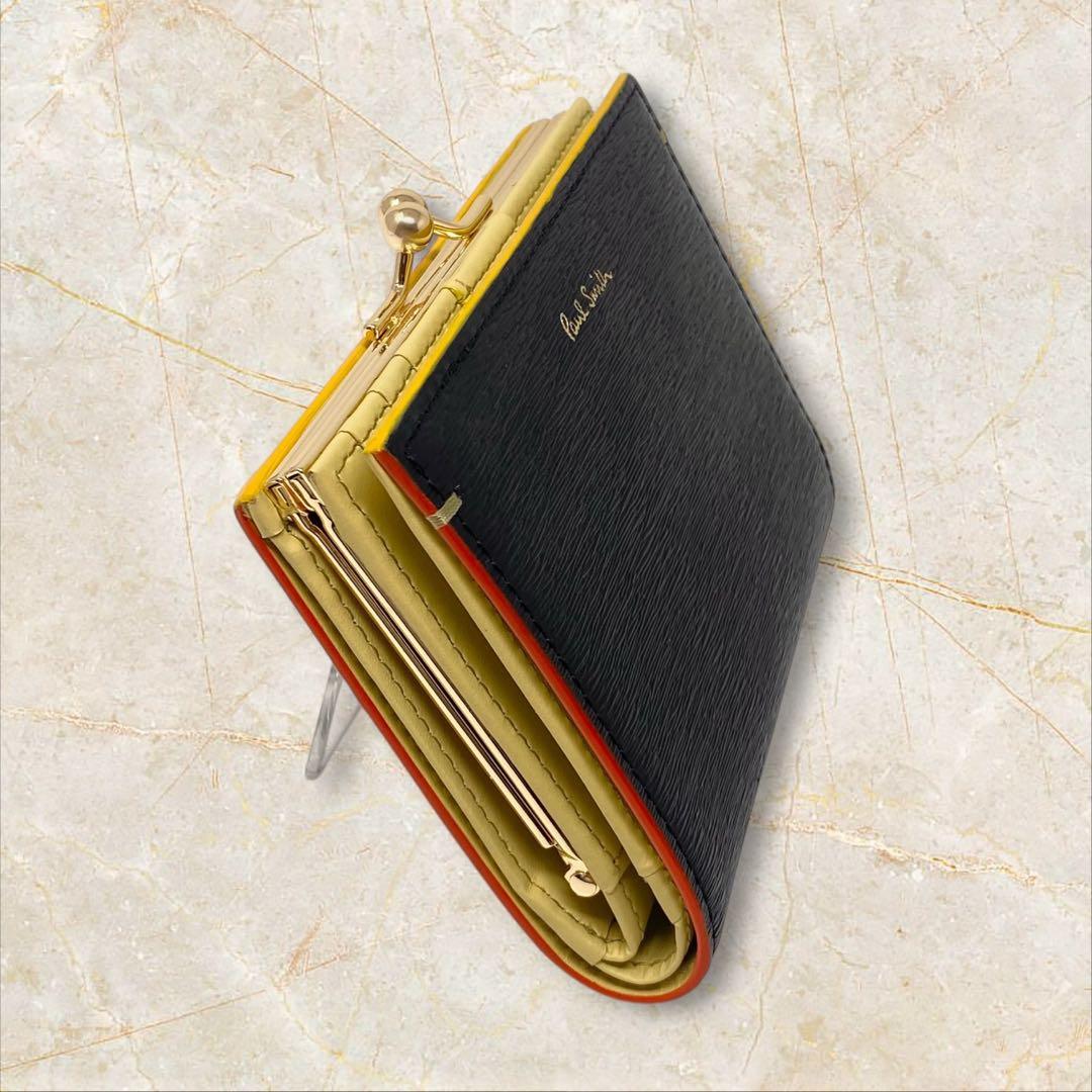 未使用 Paul Smith ポールスミス 二つ折り財布 カラードエッジ がま口