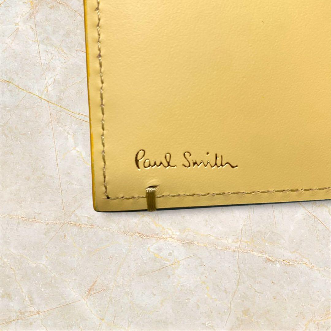 未使用 Paul Smith ポールスミス 二つ折り財布 カラードエッジ がま口