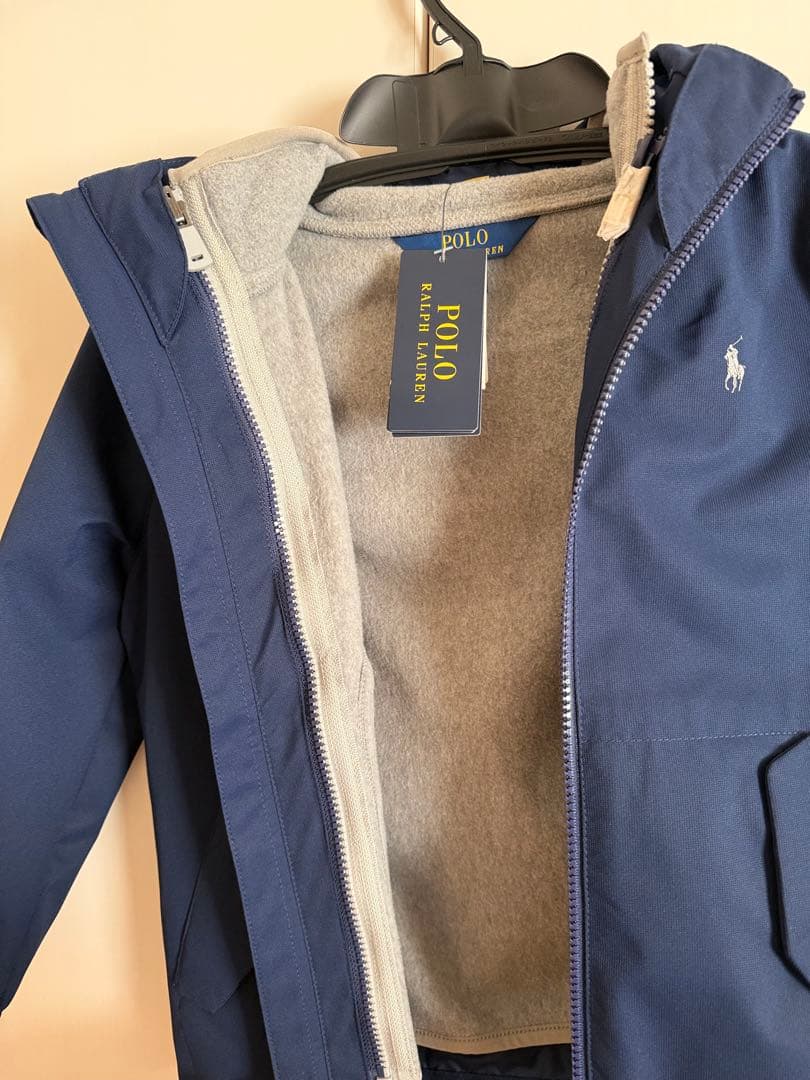 【新品未使用】ラルフローレン 撥水 裏起毛（着脱可能）ブルゾン 濃紺 120cm
