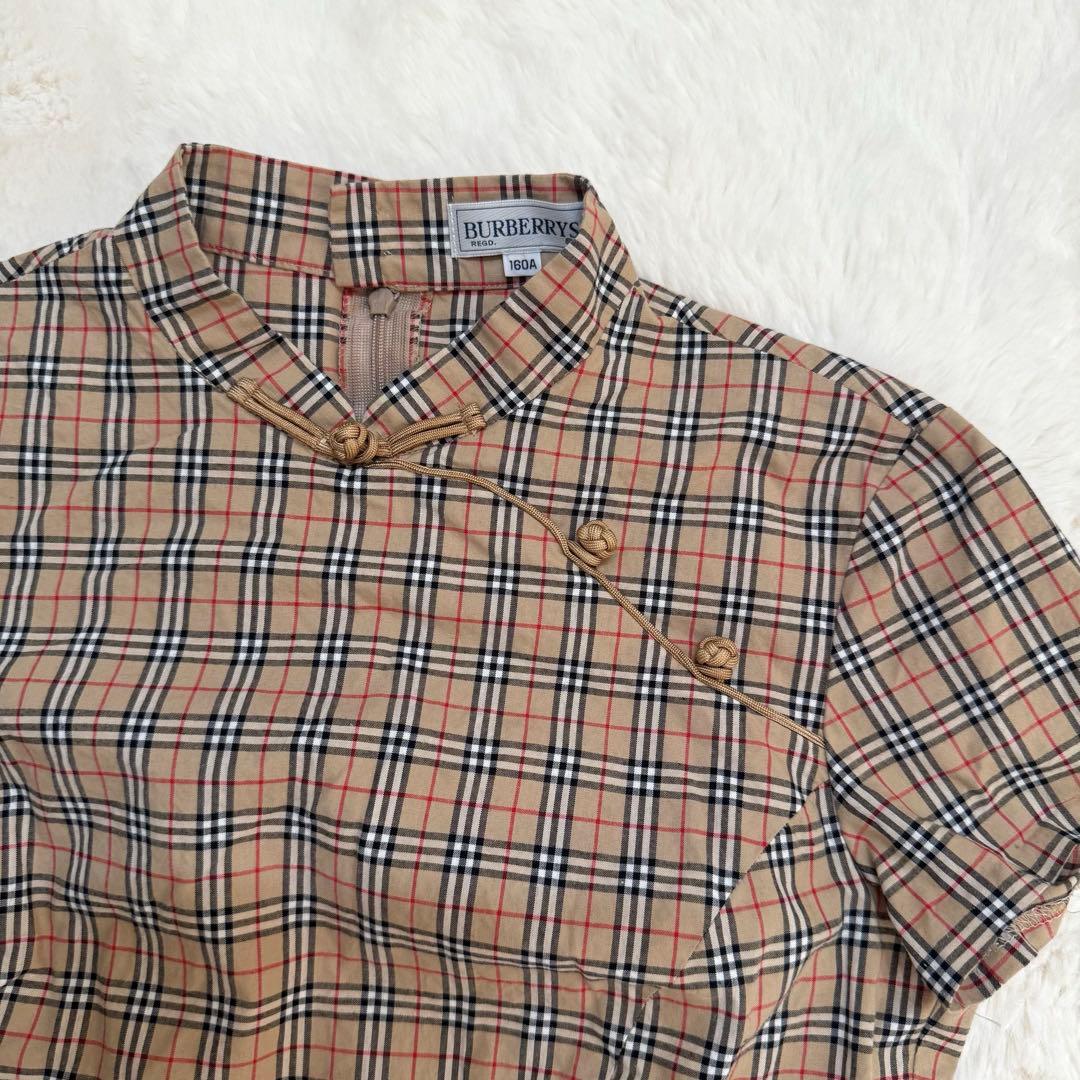 希少　バーバリーズ　ノバチェック　チャイナドレス　半袖ワンピース　160A