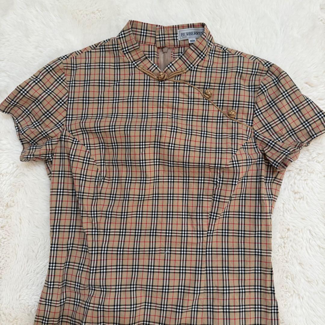 希少　バーバリーズ　ノバチェック　チャイナドレス　半袖ワンピース　160A