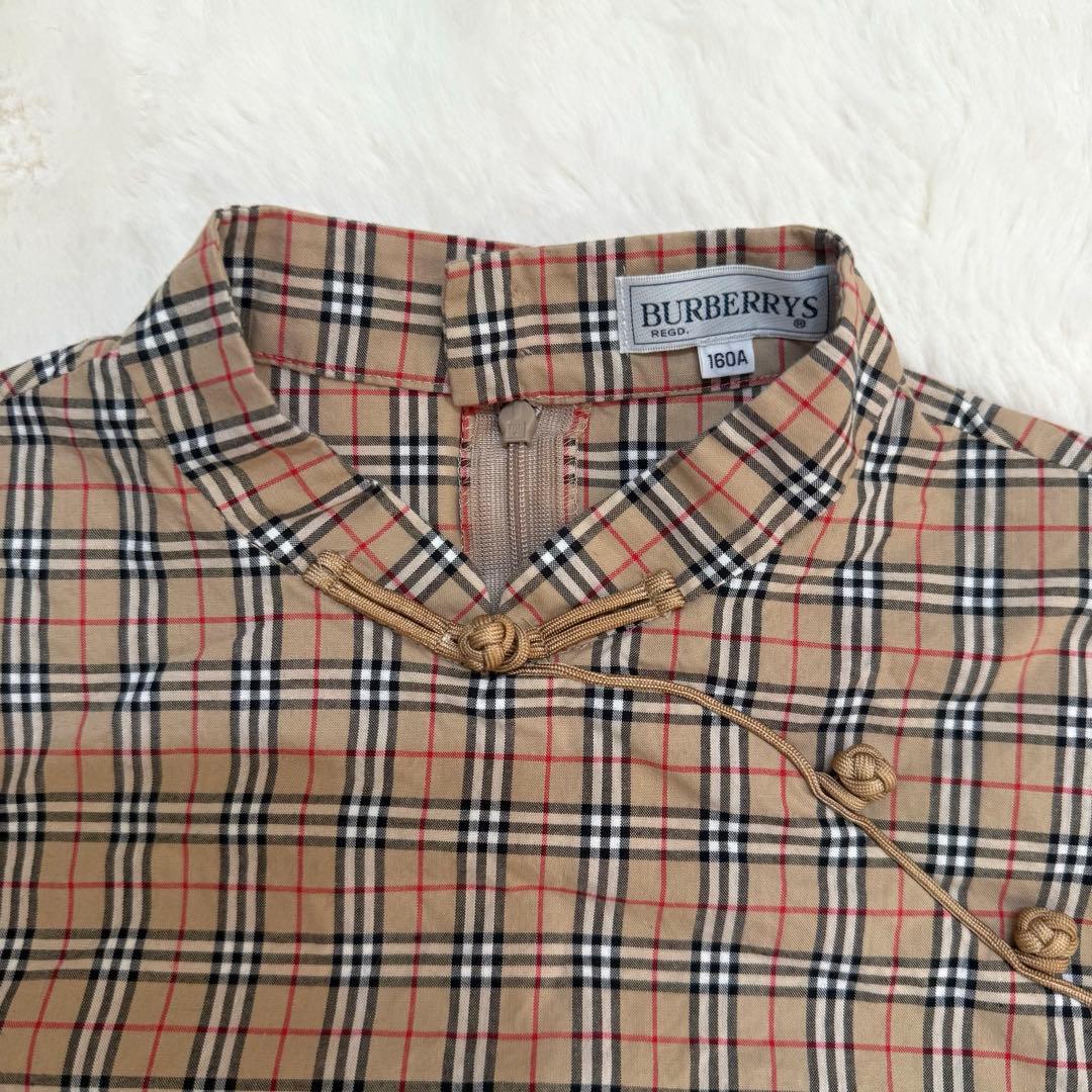希少　バーバリーズ　ノバチェック　チャイナドレス　半袖ワンピース　160A