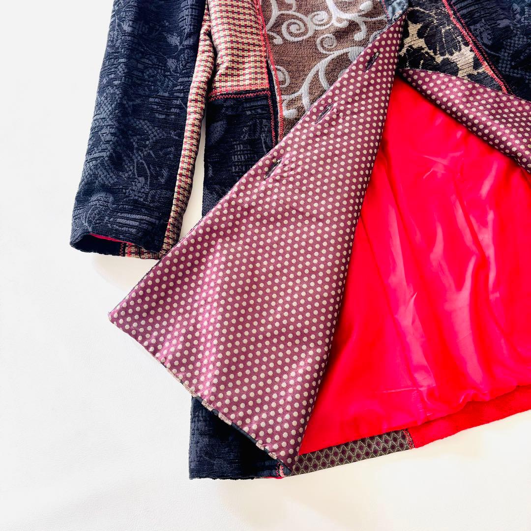 デシグアル Desigual 総柄 パッチワーク ジャガード コート