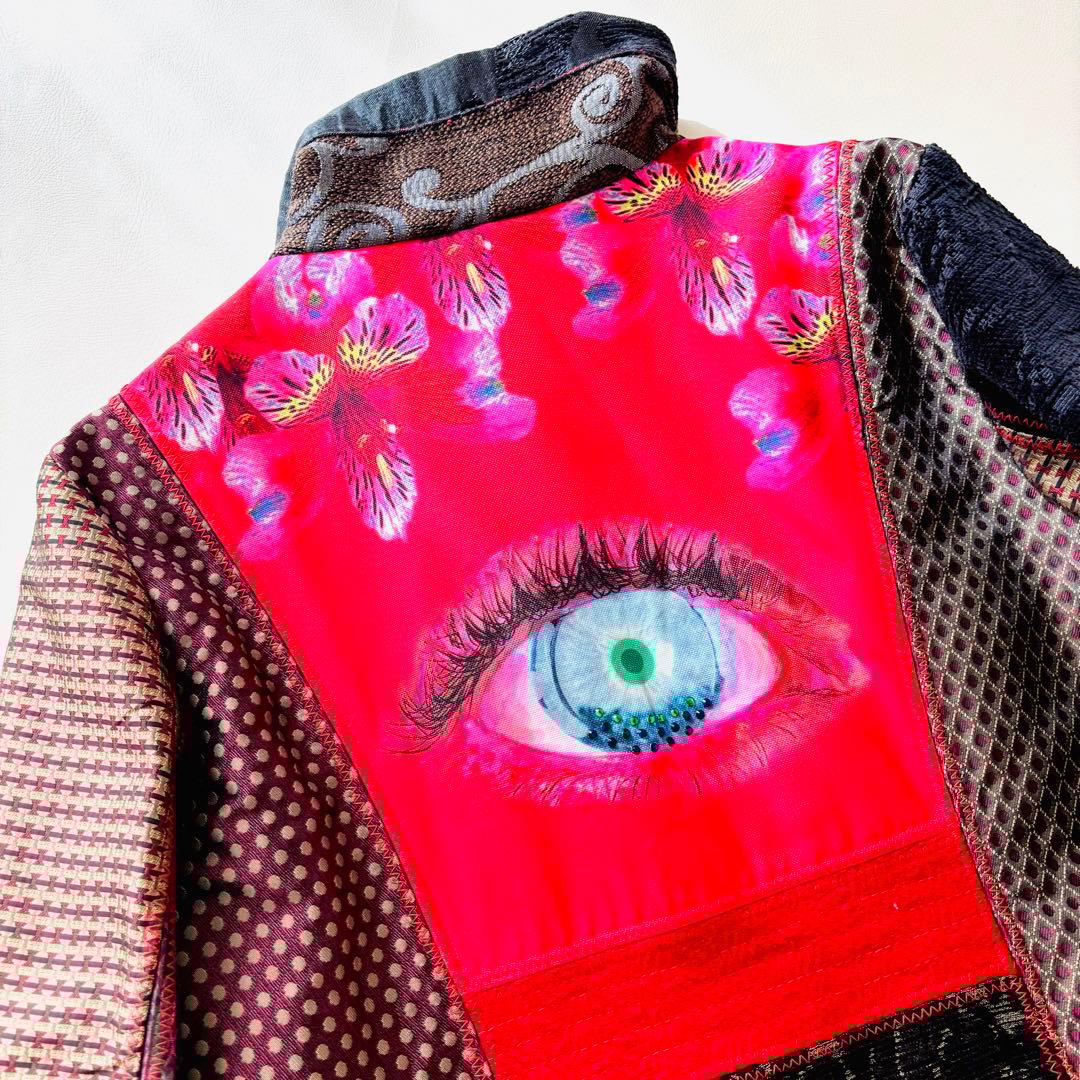 デシグアル Desigual 総柄 パッチワーク ジャガード コート