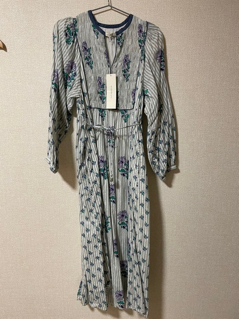 ne quittez pas 花柄長袖ロングワンピース