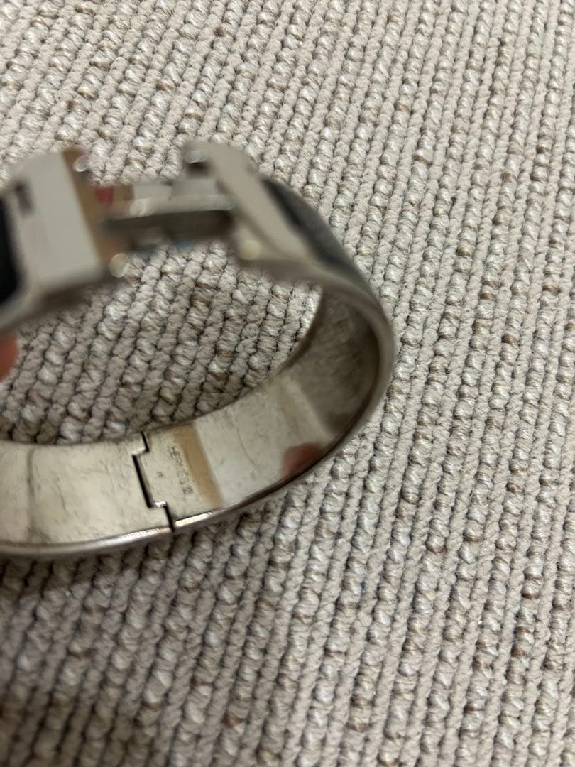 エルメス クリッククラック GM バングル H シルバー ブラック