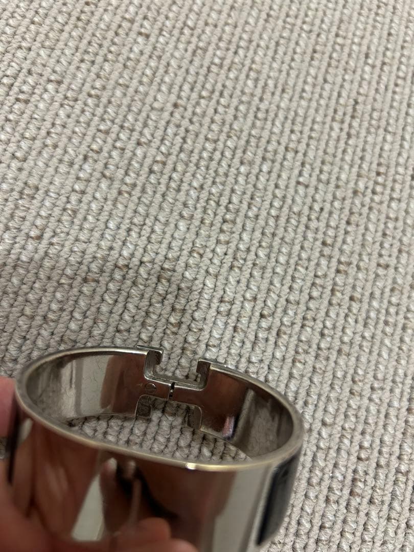 エルメス クリッククラック GM バングル H シルバー ブラック