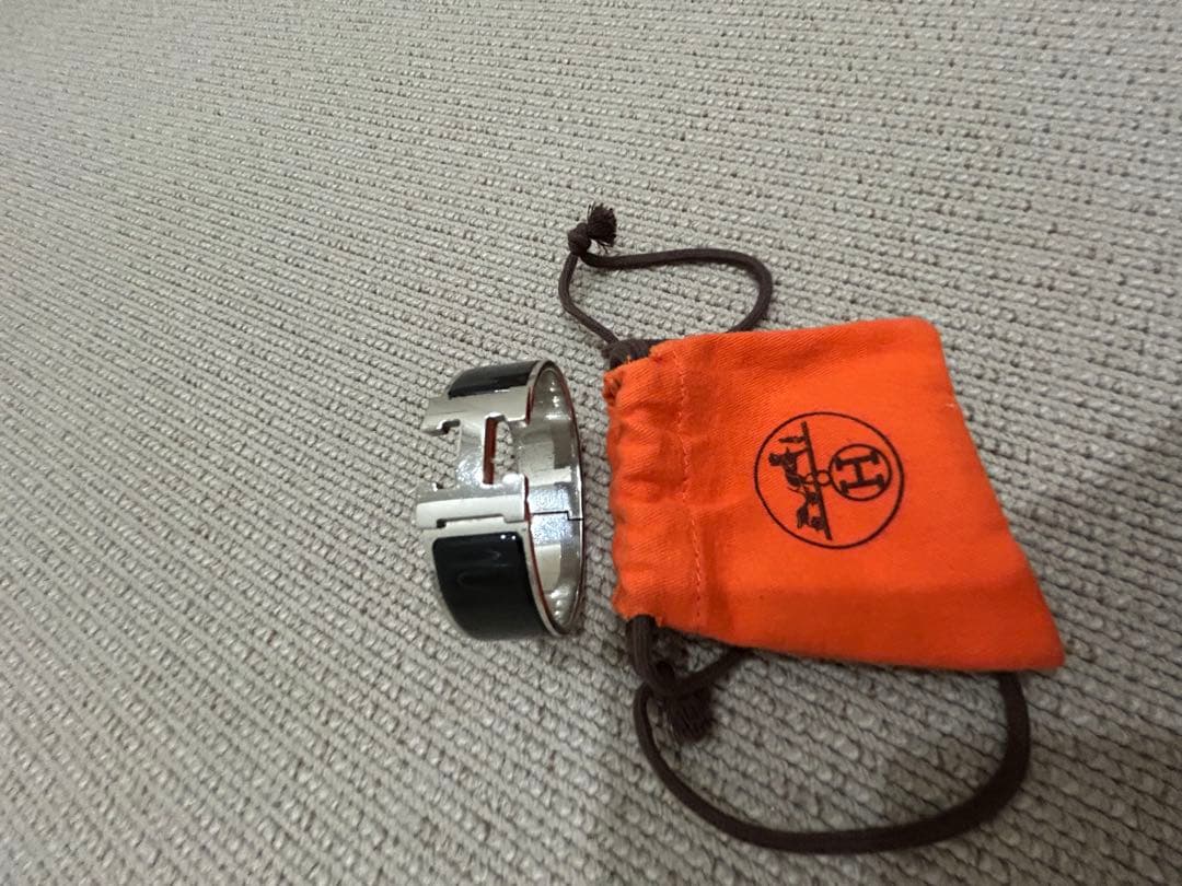 エルメス クリッククラック GM バングル H シルバー ブラック