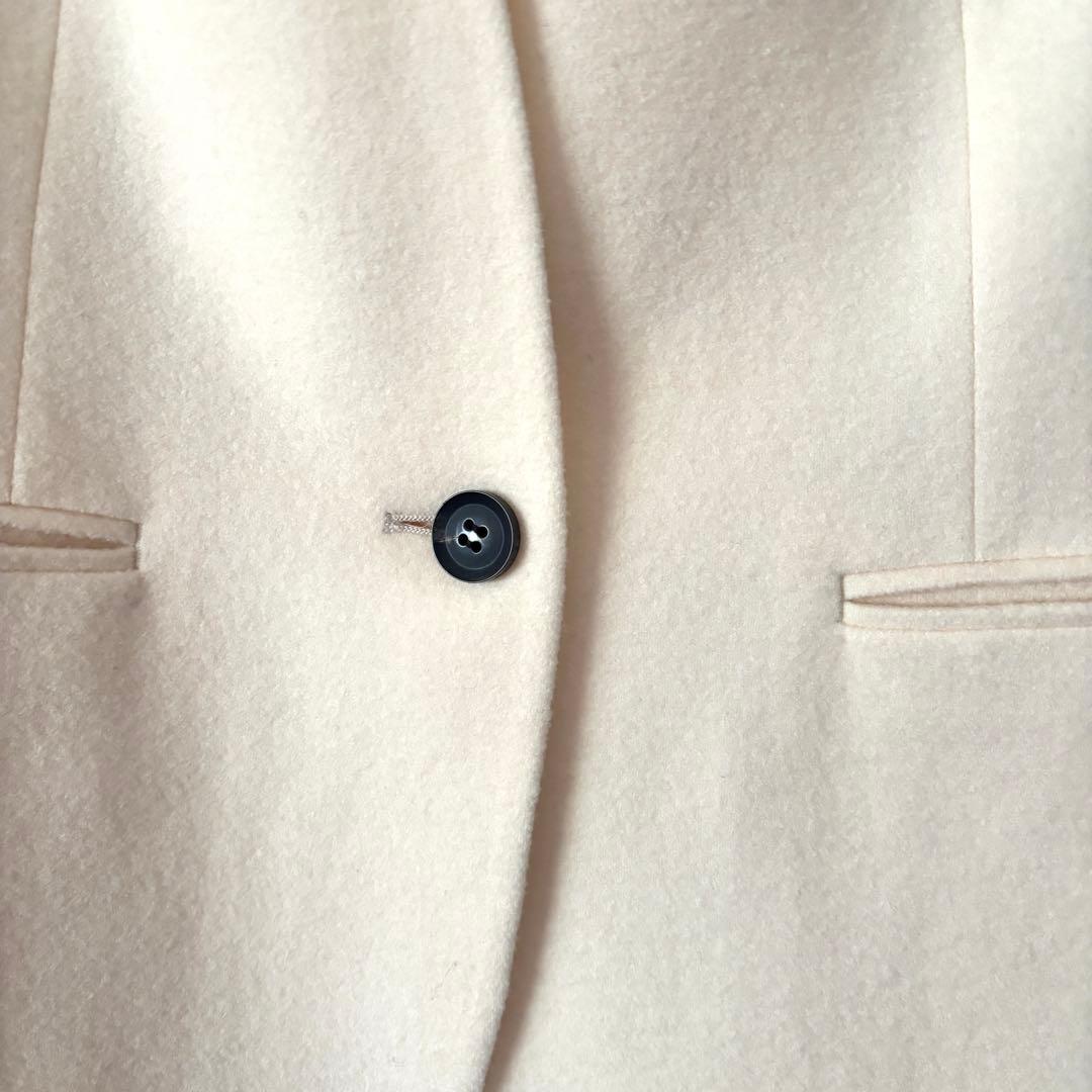 【未使用】BEIGE, ベイジ ノーカラー ジャケット オフホワイト 4