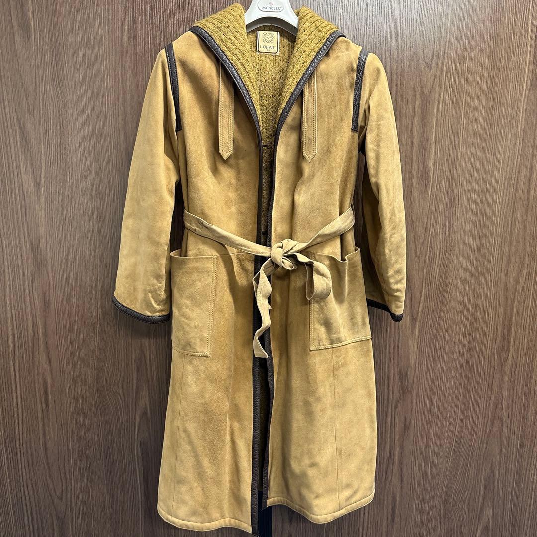 ✨ヴィンテージ ·最高級✨ LOEWE ロエベ スエード ロングコート 付 40
